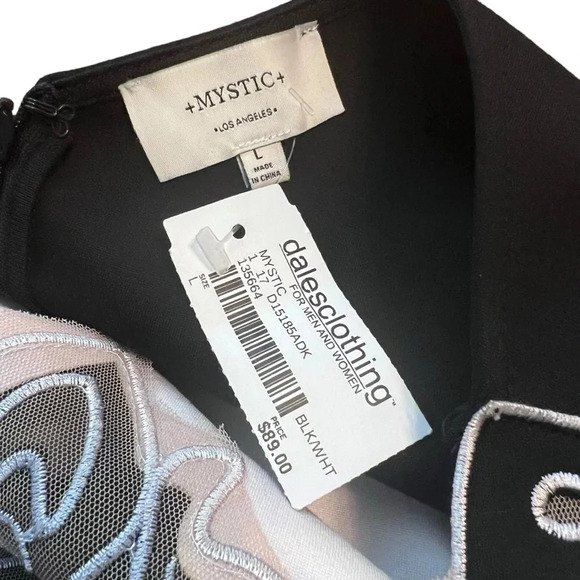 +MYSTIC+ Los Angeles Bodycon Lace Insert Pencil Dress‎ Size Large - Picture 5 of 8